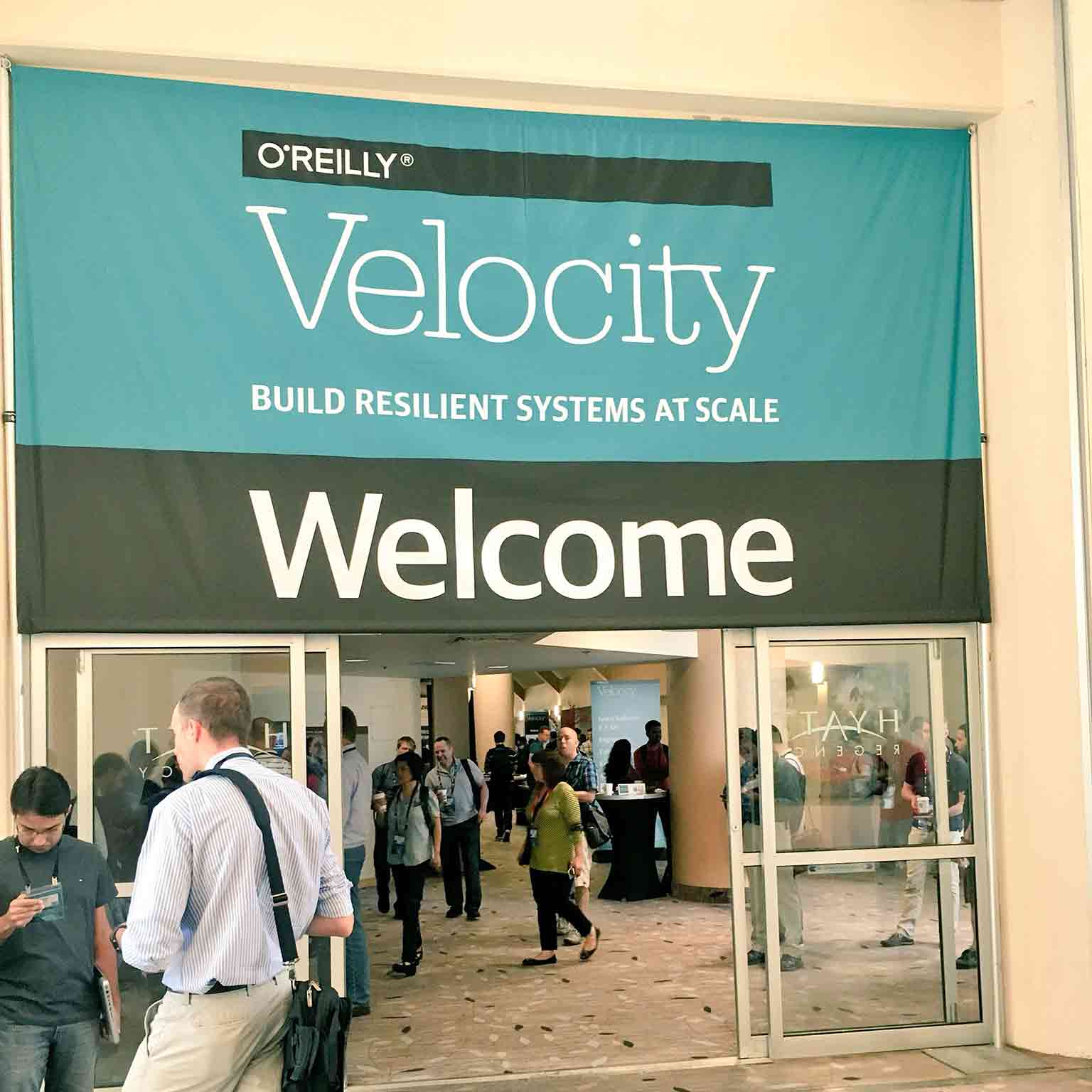 A photograph of the entrance to O'Reilly Velocity in San Jose