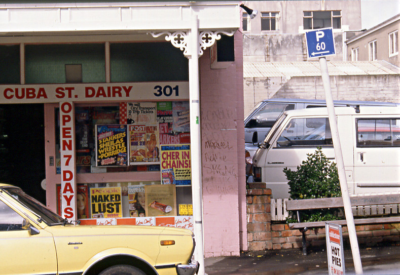 A photograph of Newtown, Wellington in the 1990s.